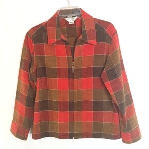 Allison Daley Petite Zip Up  Plaid Jacket Size 12P